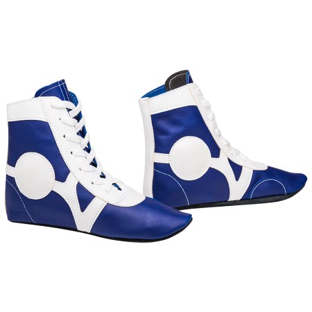 Купить Обувь для самбо SM-0102, кожа, синий Rusco в Бузулуке 